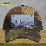 Washington Space Needle State Novelty License Plate Hat Cotton / Camoflauge