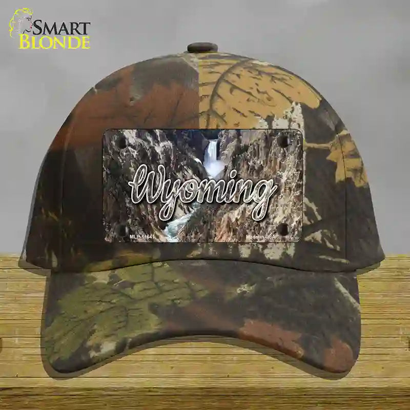 Wyoming Rocky Waterfall State Novelty License Plate Hat Cotton / Camoflauge