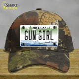 Gun Girl Michigan Novelty License Plate Hat Cotton / Camoflauge