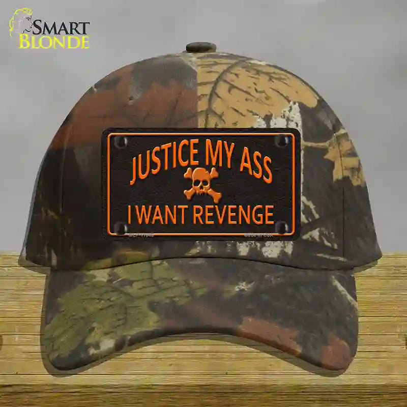 Justice My Ass Novelty License Plate Hat Cotton / Camoflauge