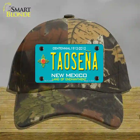 Taosena Teal New Mexico Novelty License Plate Hat Cotton / Camoflauge