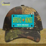 Arroyo Hondo Teal New Mexico Novelty License Plate Hat Cotton / Camoflauge