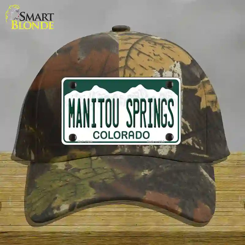 Manitou Springs Colorado Novelty License Plate Hat Cotton / Camoflauge