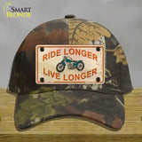 Ride Longer Live Longer Novelty License Plate Hat Cotton / Camoflauge