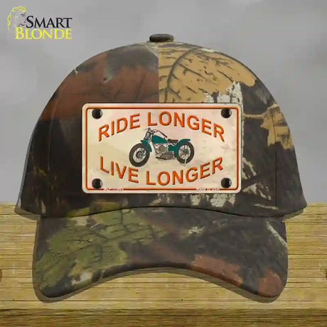 Ride Longer Live Longer Novelty License Plate Hat Cotton / Camoflauge