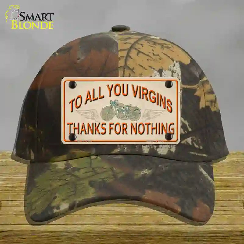 To All You Virgins Novelty License Plate Hat Cotton / Camoflauge