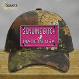 Genuine Bitch Made In USA Novelty License Plate Hat Cotton / Camoflauge