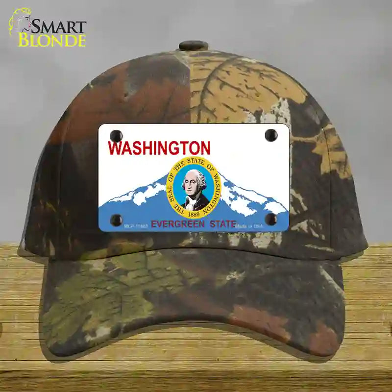 Washington Seal And State Novelty License Plate Hat Cotton / Camoflauge