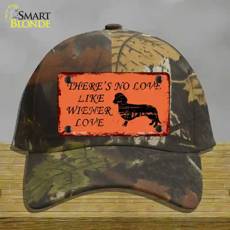 Wiener Love Novelty License Plate Hat Cotton / Camoflauge