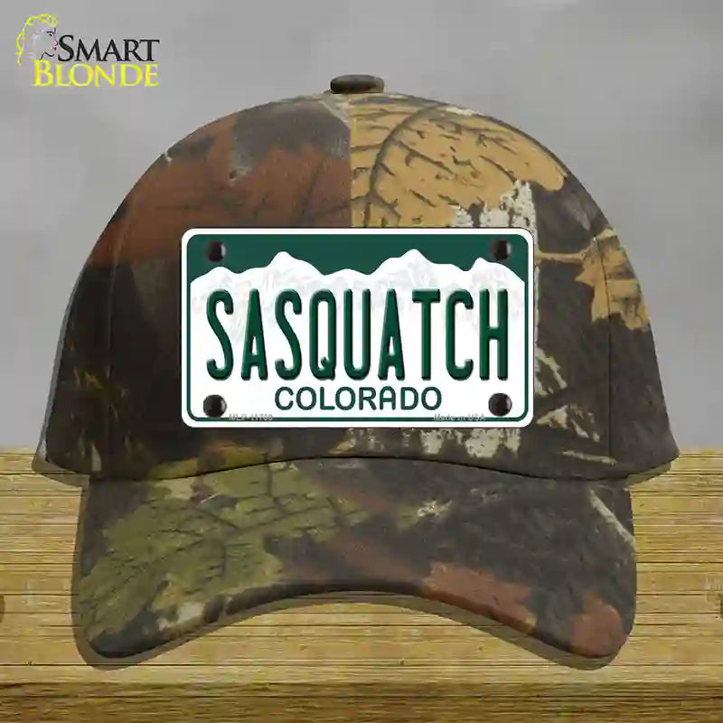 Sasquatch Colorado Novelty License Plate Hat Cotton / Camoflauge