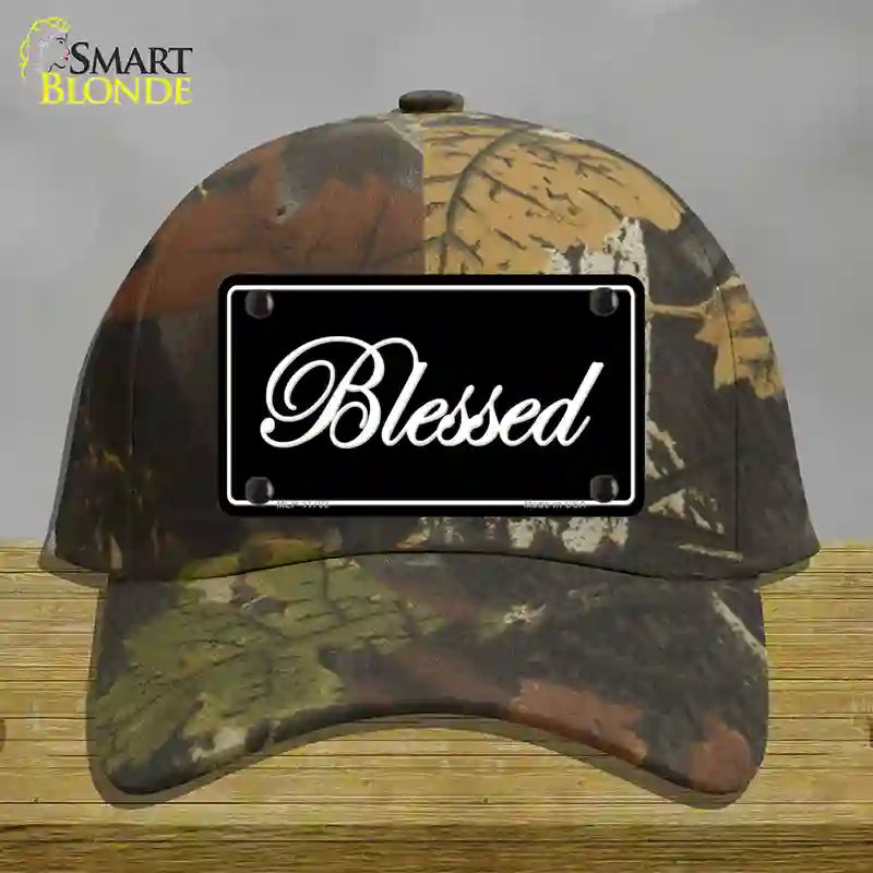 Blessed Black Novelty License Plate Hat Cotton / Camoflauge