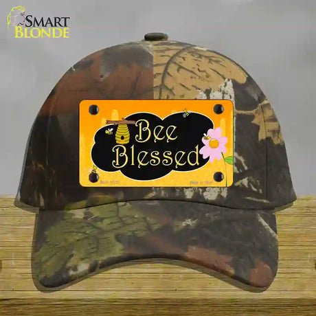 Bee Blessed Honey Hive Novelty License Plate Hat Cotton / Camoflauge