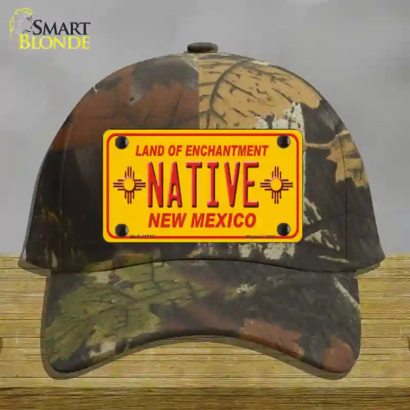 Native New Mexico Yellow State Novelty License Plate Hat Cotton / Camoflauge