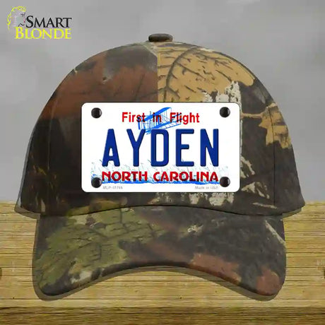 Ayden North Carolina State Novelty License Plate Hat Cotton / Camoflauge