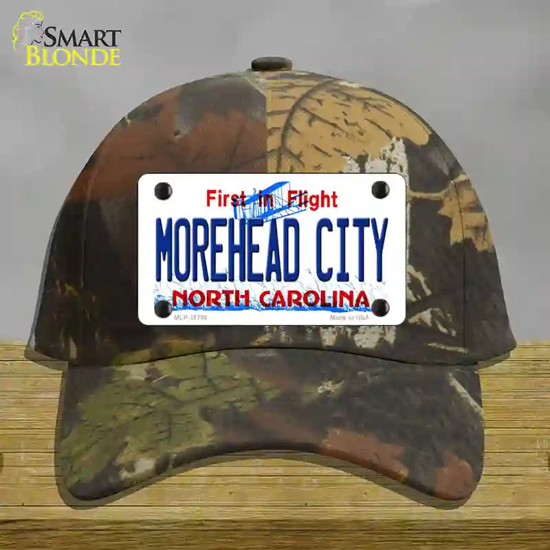 Morehead City North Carolina State Novelty License Plate Hat Cotton / Camoflauge