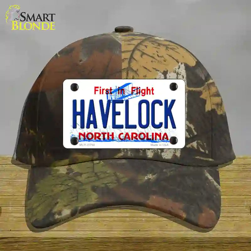 Havelock North Carolina State Novelty License Plate Hat Cotton / Camoflauge