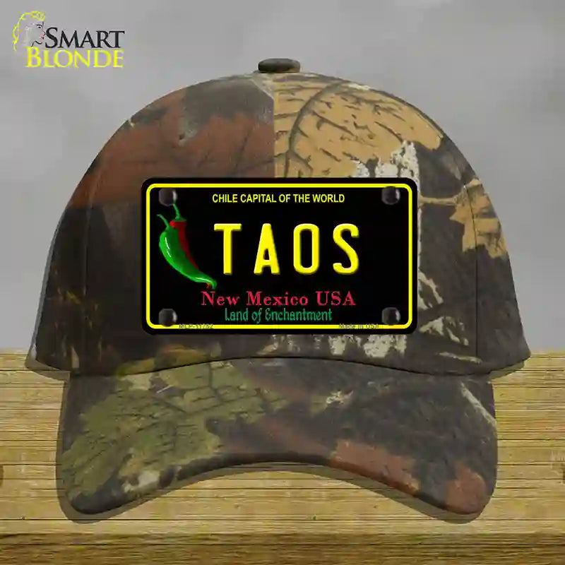 Taos New Mexico Black State Novelty License Plate Hat Cotton / Camoflauge