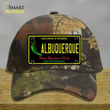 Albuquerque New Mexico Black State Novelty License Plate Hat Cotton / Camoflauge