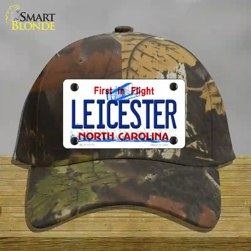 Leicester North Carolina State Novelty License Plate Hat Cotton / Camoflauge