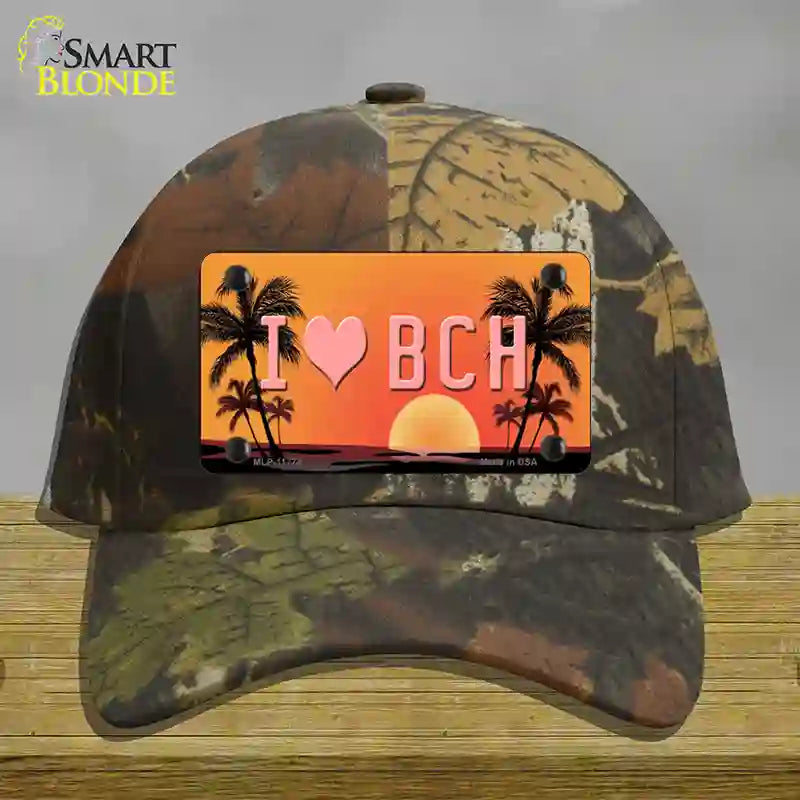 I Love Beach Novelty License Plate Hat Cotton / Camoflauge