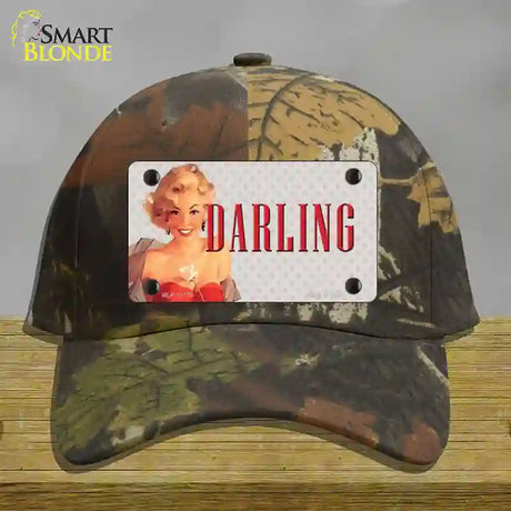 Darling Vintage Pinup Novelty License Plate Hat Cotton / Camoflauge