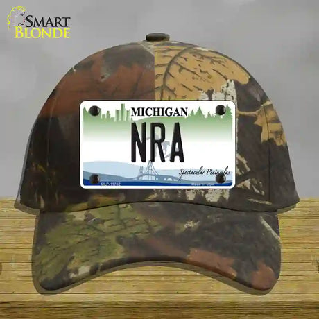 NRA Michigan Novelty License Plate Hat Cotton / Camoflauge