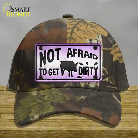 Not Afraid to Get Dirty Novelty License Plate Hat Cotton / Camoflauge