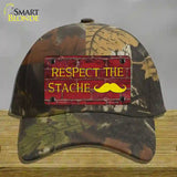 Respect the Stache Novelty License Plate Hat Cotton / Camoflauge