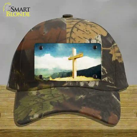 Lone Cross in the Sky Novelty License Plate Hat Cotton / Camoflauge