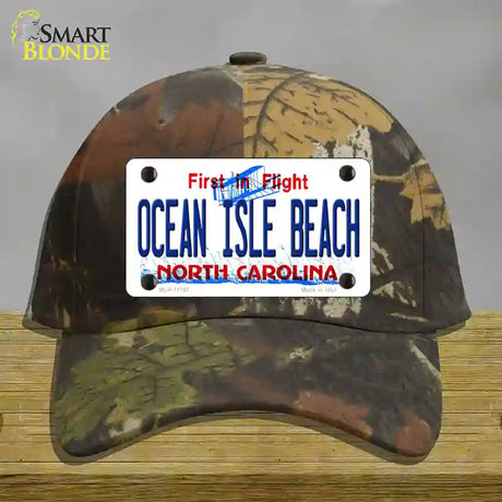 Ocean Isle Beach North Carolina Novelty License Plate Hat Cotton / Camoflauge