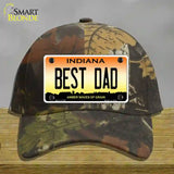 Best Dad Indiana Novelty License Plate Hat Cotton / Camoflauge