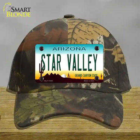 Star Valley Arizona Novelty License Plate Hat Cotton / Camoflauge