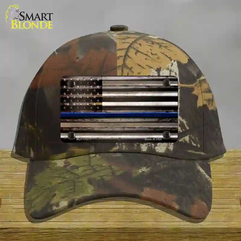 Thin Blue Line American Flag Novelty License Plate Hat Cotton / Camoflauge