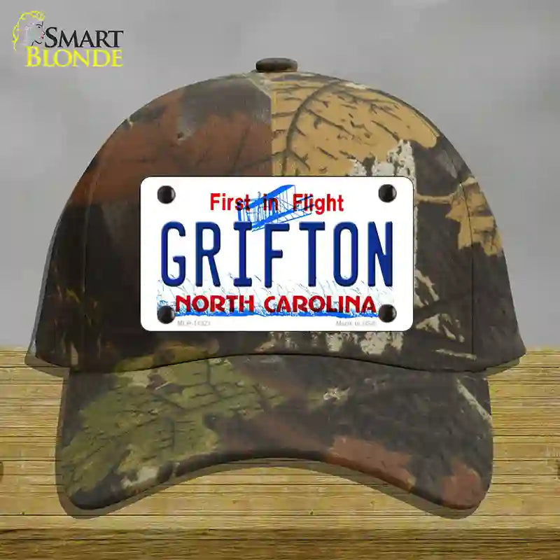 Grifton North Carolina Novelty License Plate Hat Cotton / Camoflauge