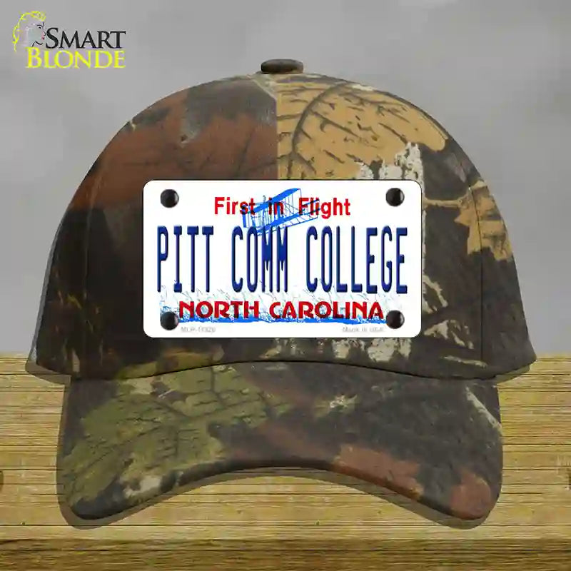 Pitt Comm College North Carolina Novelty License Plate Hat Cotton / Camoflauge