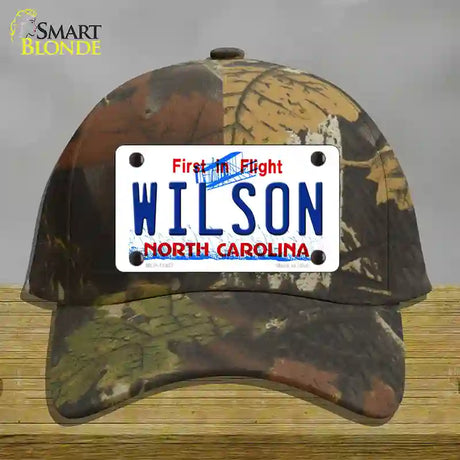 Wilson North Carolina Novelty License Plate Hat Cotton / Camoflauge