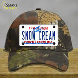 Snow Cream North Carolina Novelty License Plate Hat Cotton / Camoflauge