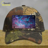 Live By Faith Novelty License Plate Hat Cotton / Camoflauge