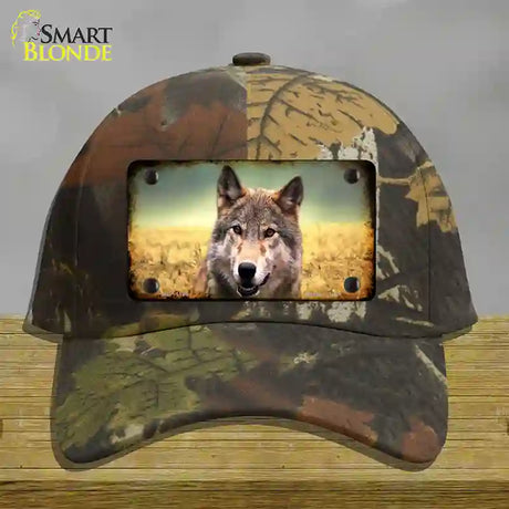 Wolf Novelty License Plate Hat Cotton / Camoflauge