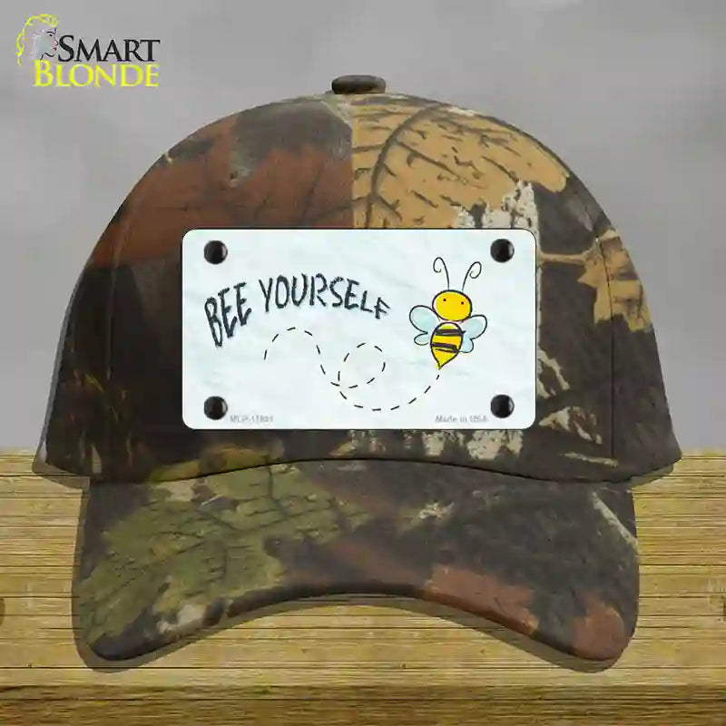 Bee Yourself Novelty License Plate Hat Cotton / Camoflauge