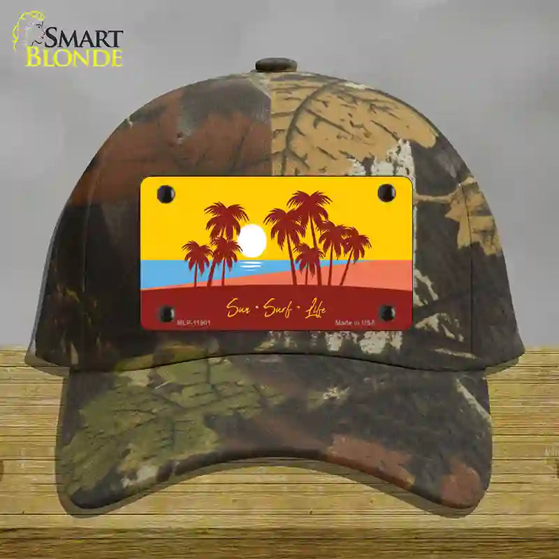 Sun Surf Life Novelty License Plate Hat Cotton / Camoflauge