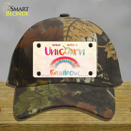 Walk with a Unicorn Novelty License Plate Hat Cotton / Camoflauge