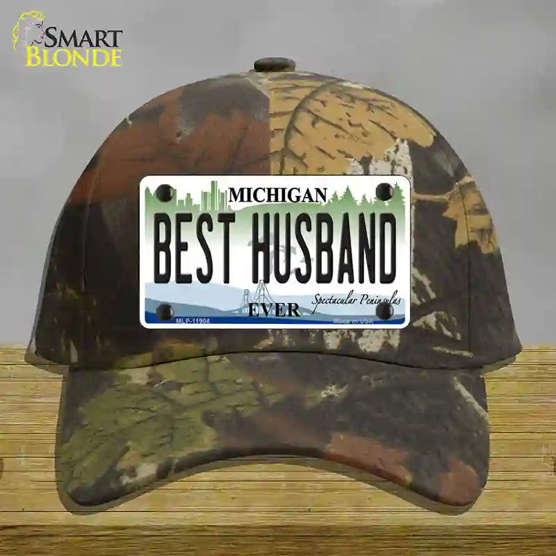 Michigan Best Husband Novelty License Plate Hat Cotton / Camoflauge