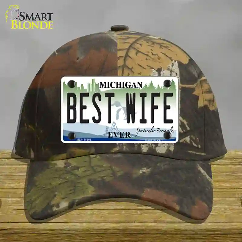 Michigan Best Wife Novelty License Plate Hat Cotton / Camoflauge