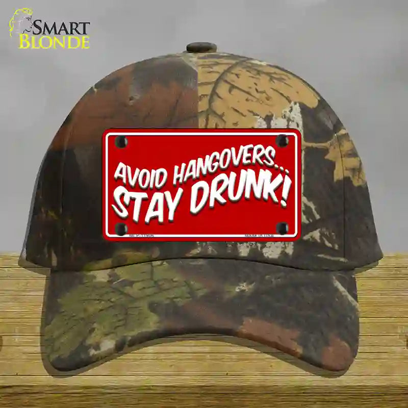 Avoid Hangovers Novelty License Plate Hat Cotton / Camoflauge