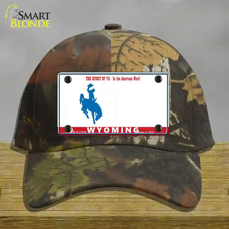 Wyoming Novelty License Plate Hat Cotton / Camoflauge