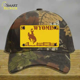 Wyoming Yellow Novelty License Plate Hat Cotton / Camoflauge