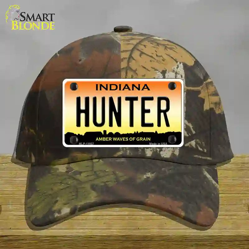 Hunter Indiana Novelty License Plate Hat Cotton / Camoflauge