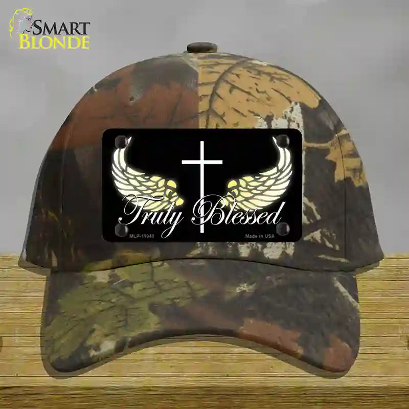 Truly Blessed Novelty License Plate Hat Cotton / Camoflauge