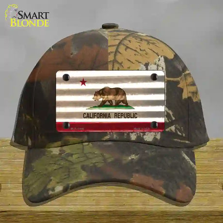 California Corrugated Flag Novelty License Plate Hat Cotton / Camoflauge